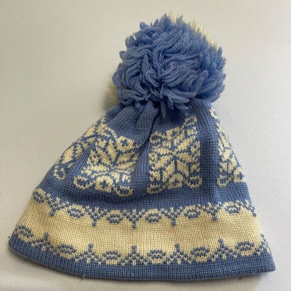 vintage wool beanie hat pom pom ski Handcrafted by Stowe Woolens Ltd Vermont USA - Picture 3 of 4